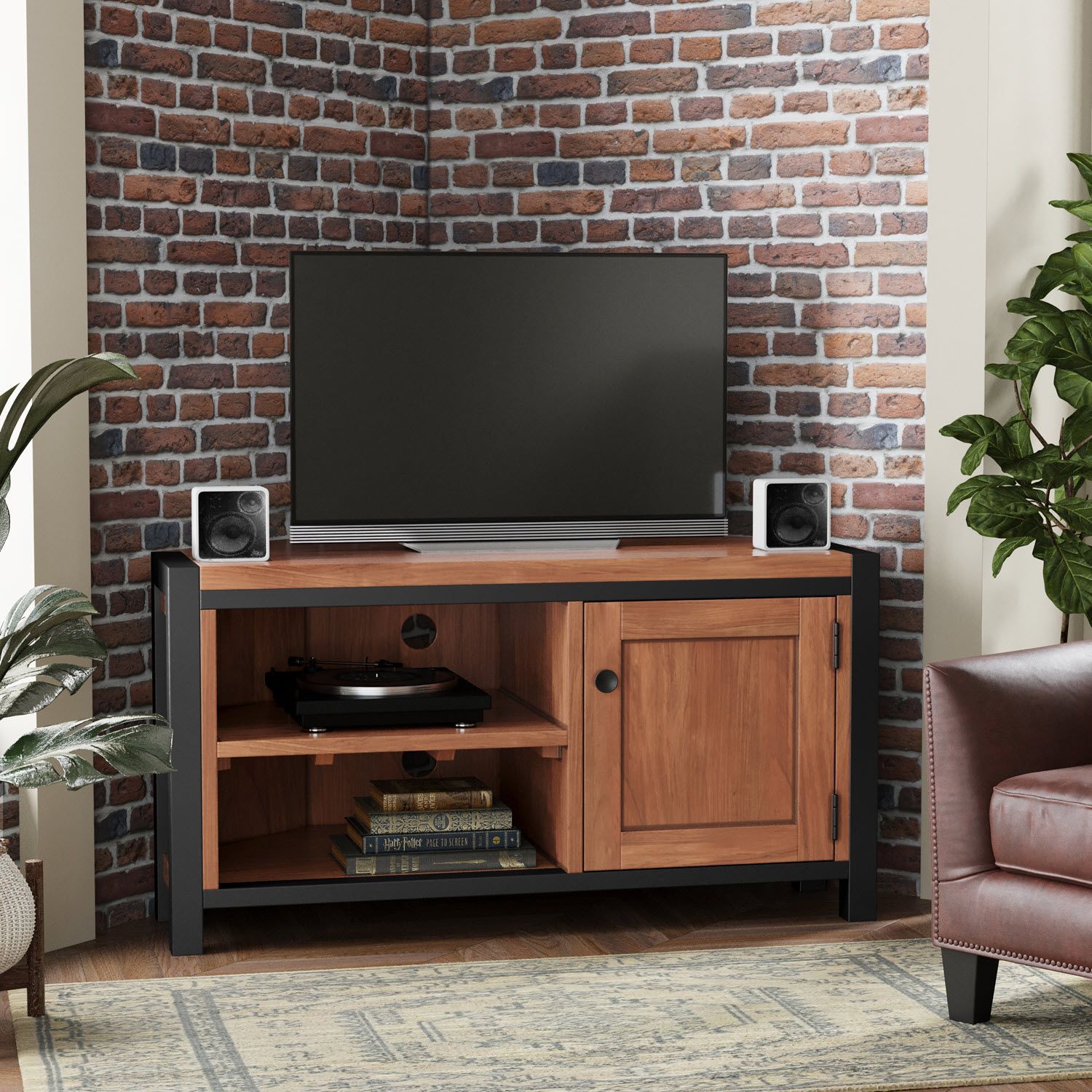 Mahogany wood tv stand