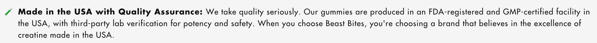 an image of beast bites QA claim stating that they do provide third party testing