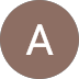White letter “A” centered in a brown circle on a white background