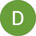 Green circle with a white lowercase D inside, like an app icon
