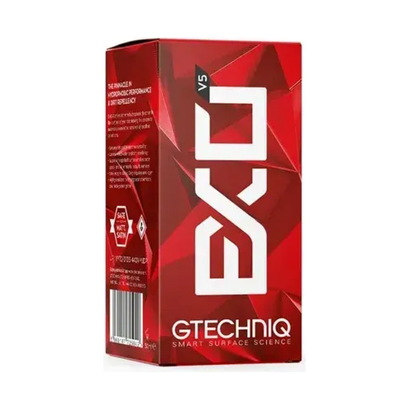 Red Gtechniq EXO car coating box with bold white lettering