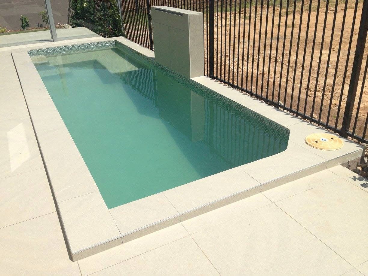 Rectangular Turquoise Pool With Light-coloured Tile Surround — Rod Hardy Plunge Pools in Howard Springs, NT
