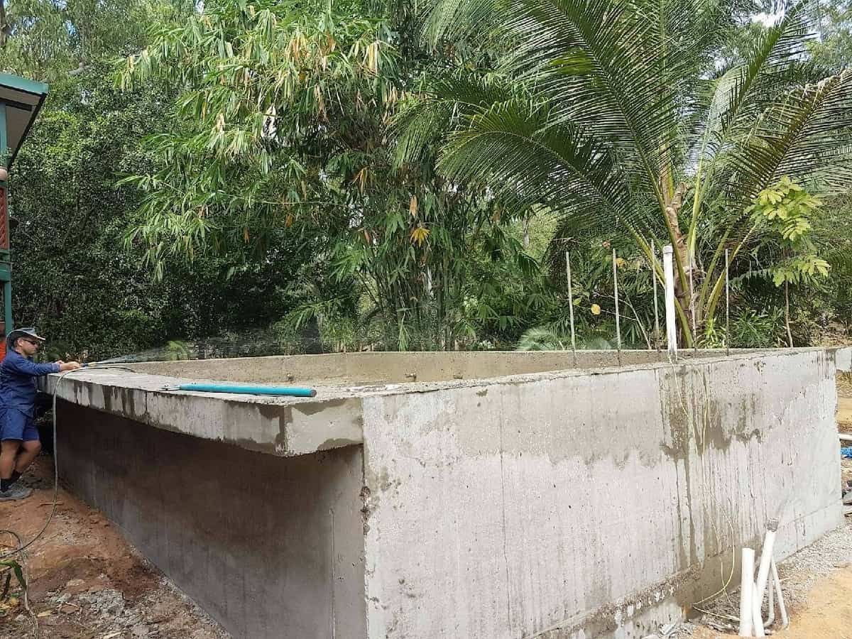 Concrete Rectangular Structure, Possibly a Pool, Under Construction Outdoors — Rod Hardy Plunge Pools in Palmerston, NT