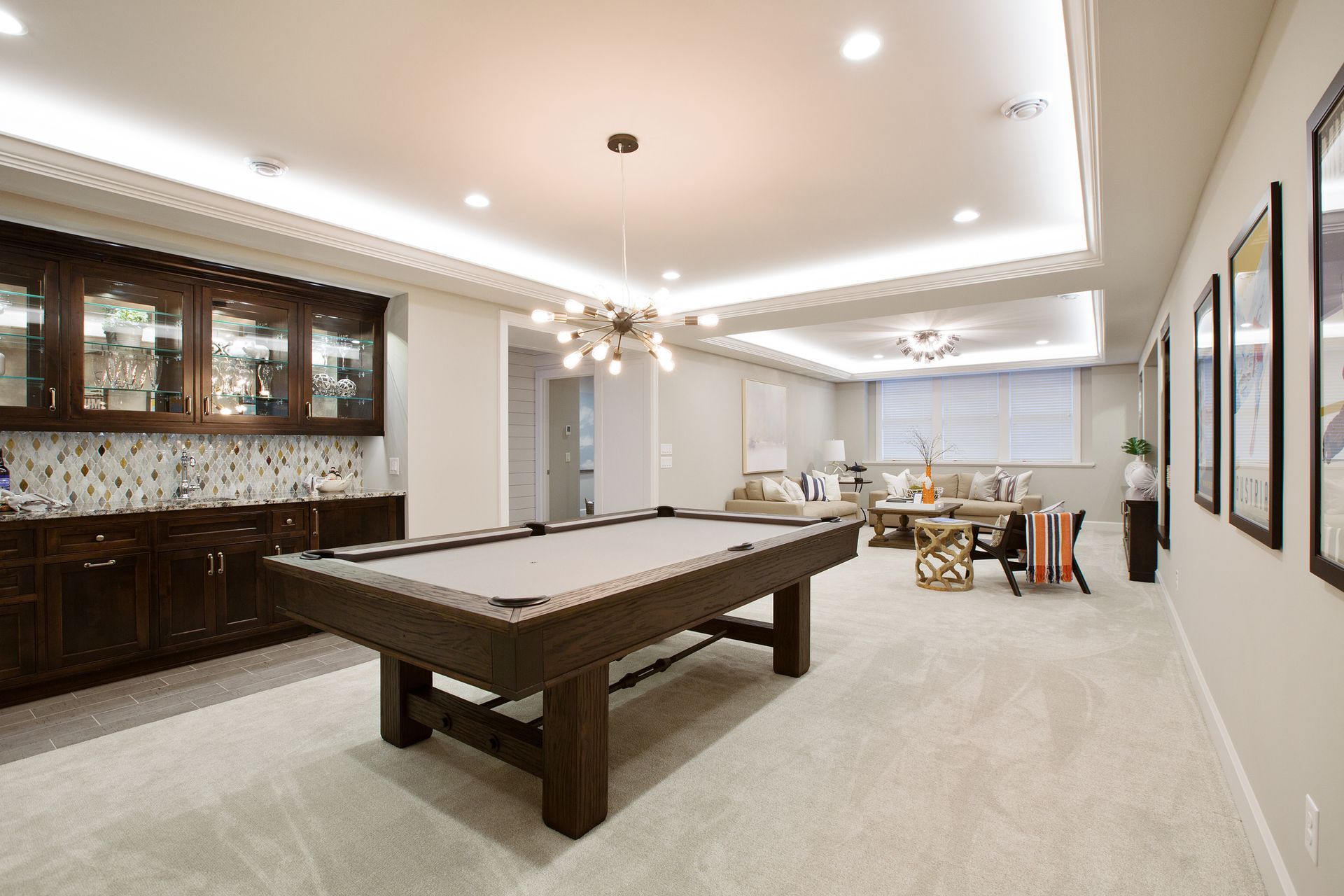 Pool Table in the Middle of a Living Room — Boston, MA — Boston Home Repair & Management, LLC