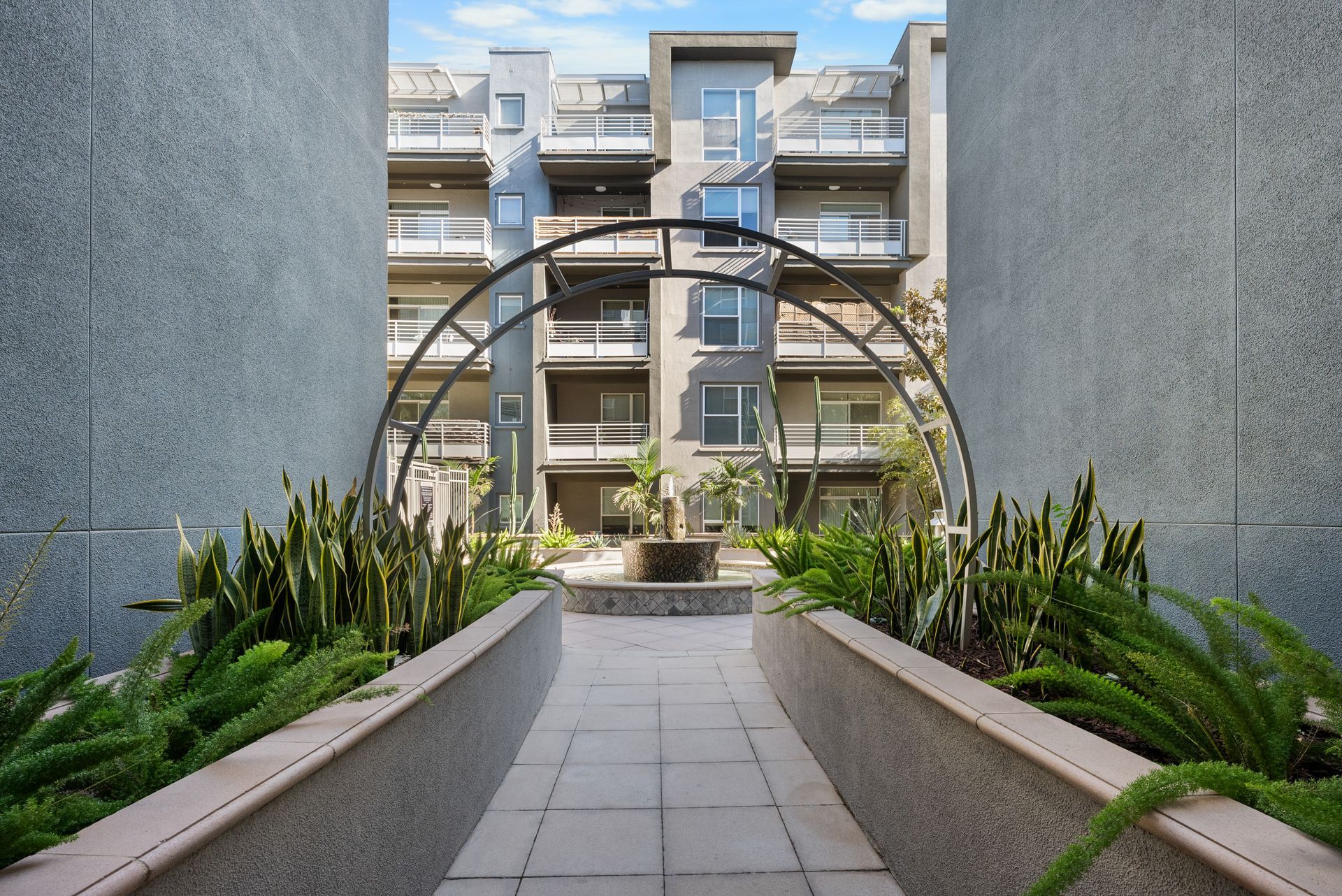 photo of walkway and arch