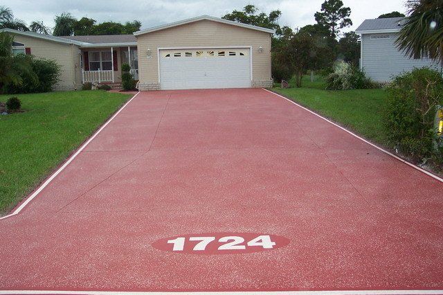 Driveway Sealing Company — Driveways Red Pattern Design in Lakeland, FL
