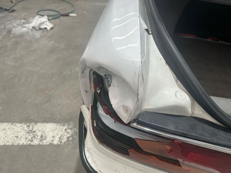 Back Left Corner of the Car Damaged — John Zelukovic Smash Repairs in Bathurst, NSW