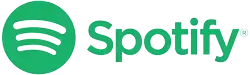 Spotify logo in green with white sound waves on a white background