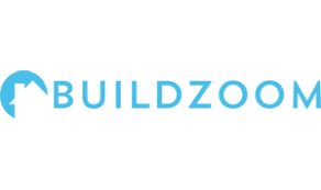 BuildZoom logo: Blue text and a house icon inside a blue circle.