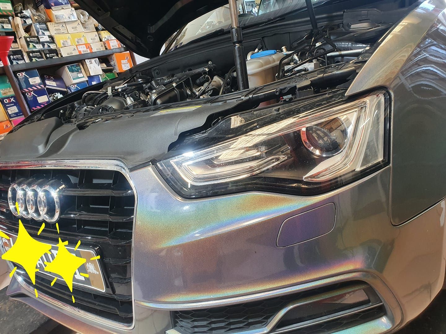 Auto Electrician Fixing The Car Wiring