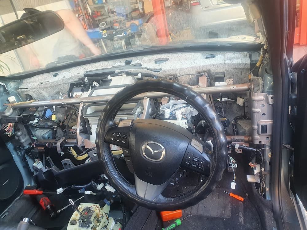 Car Interior With Dashboard Removed