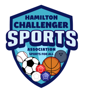 The logo for the hamilton challenger sports association sports for all