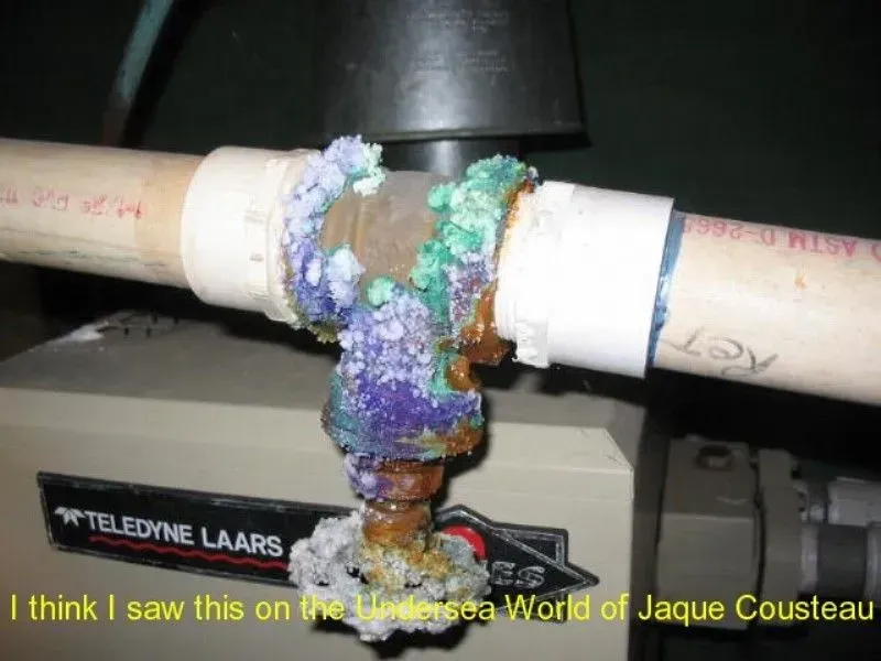 A picture of a pipe that says i think i saw this on the universe world of jaque cousteau