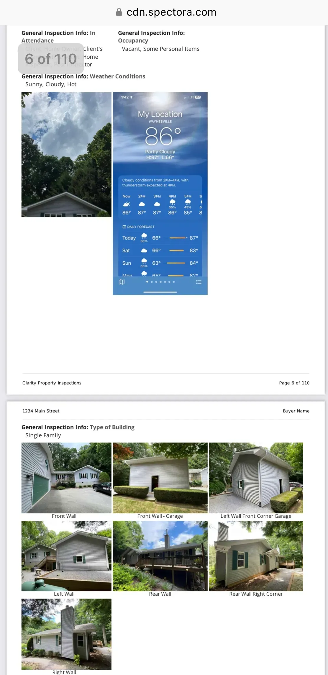 A picture of a house for sale on a website.