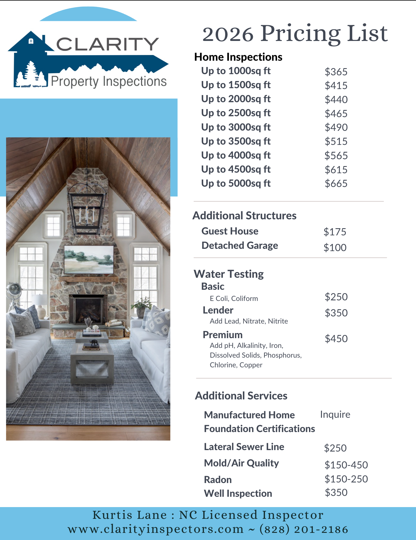 What does a home inspection cost. Home inspection price list. 