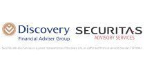 Logo for Discovery Securitas, Financial Advisor Group with an emblem and text.