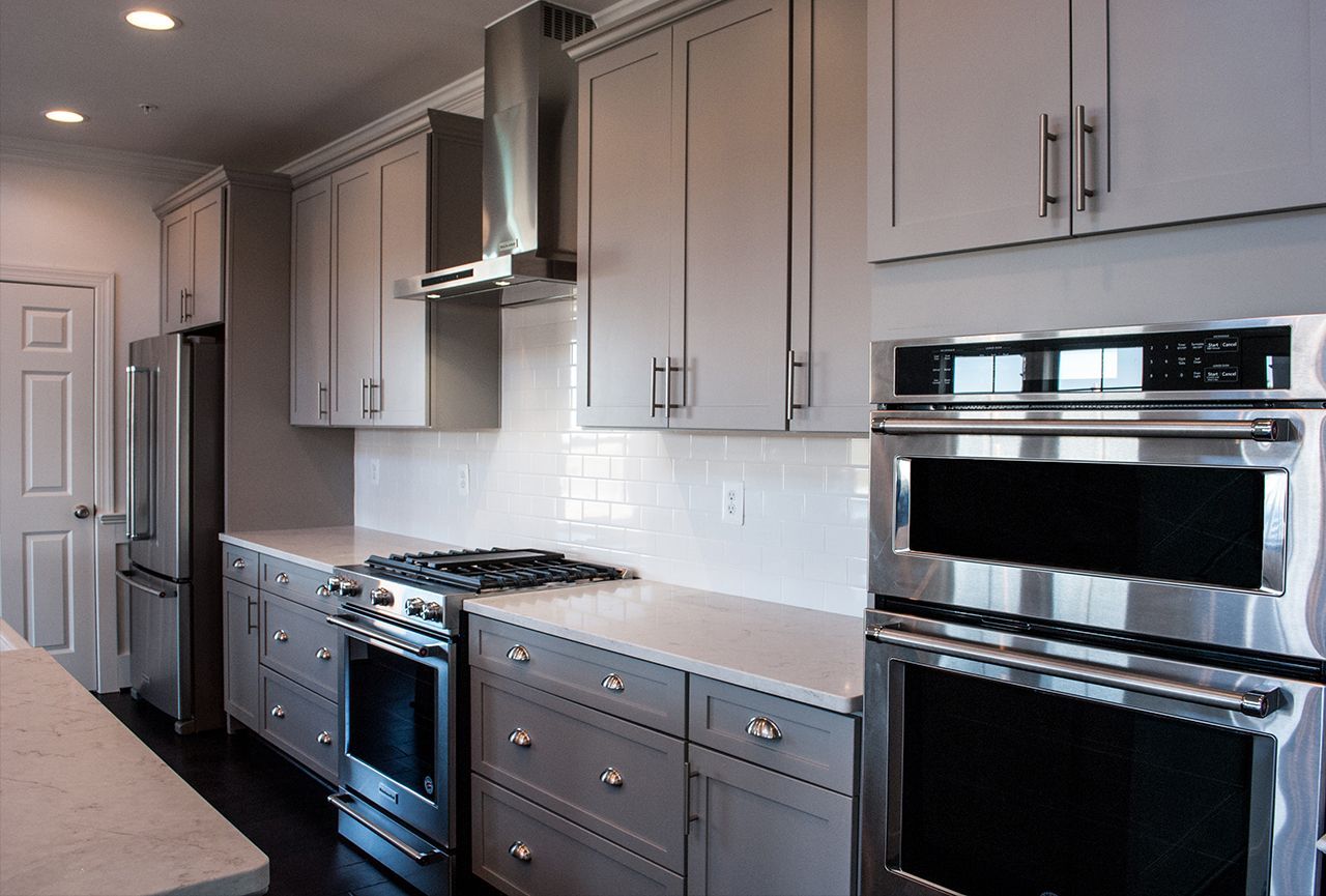 Kitchen with grey cabinetry | Cabinets | Covell Communities | Chester, Maryland 21619