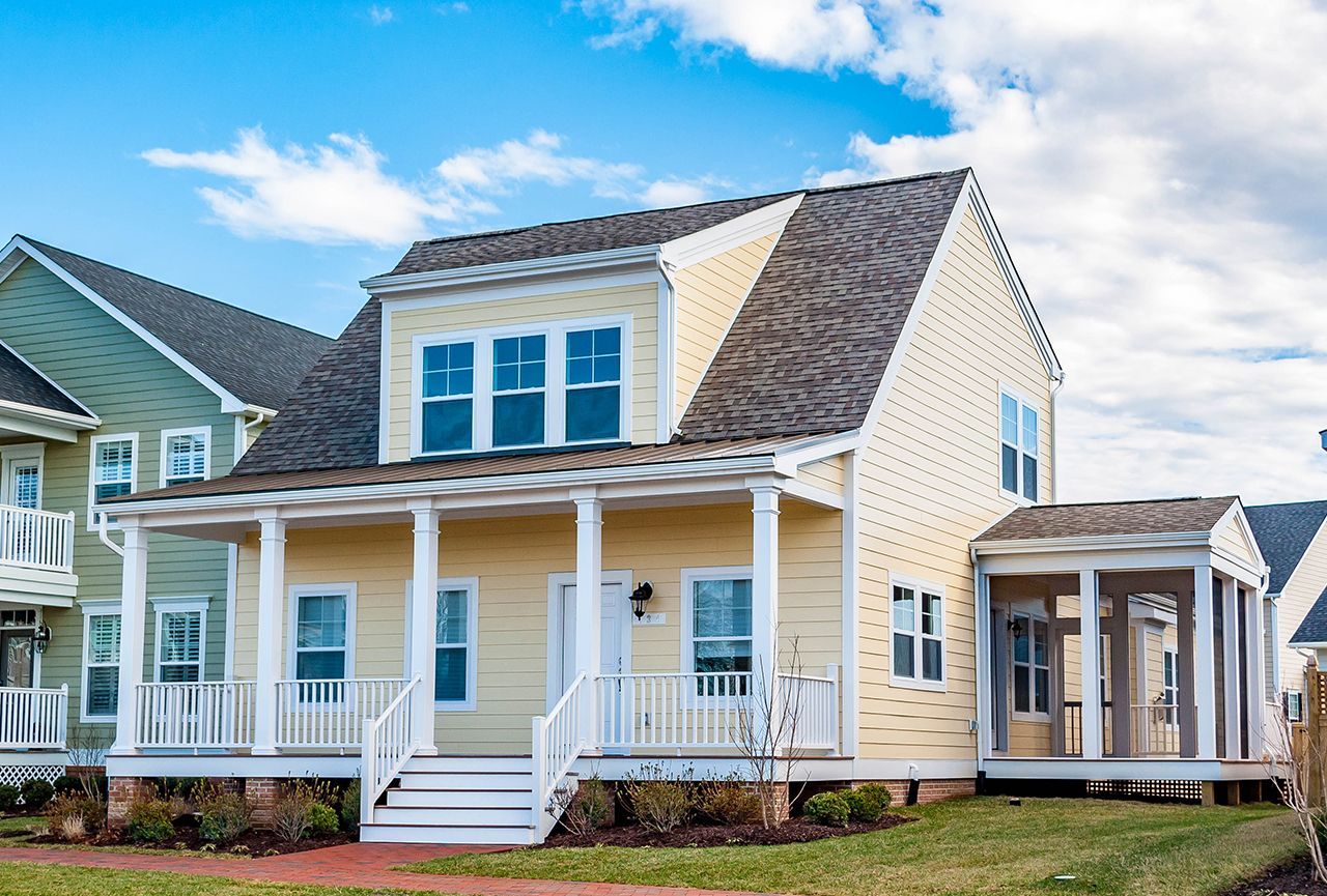 Yellow home exterior | Oxford Legacy | Covell Communities | Chester, Maryland 21619