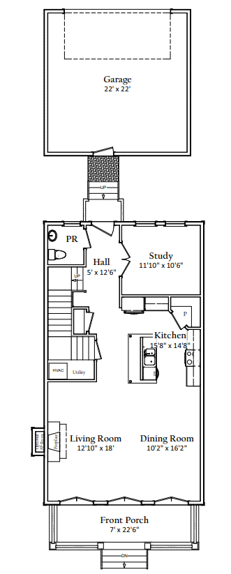 First floor floorplan  | Beacon Hill Classic | Covell Communities | Chester, Maryland 21619