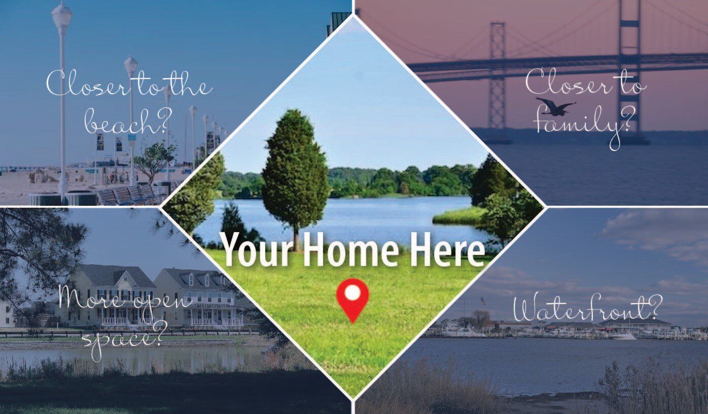 Your Home Here Closer to the beach more open space closer to family waterfront question marks