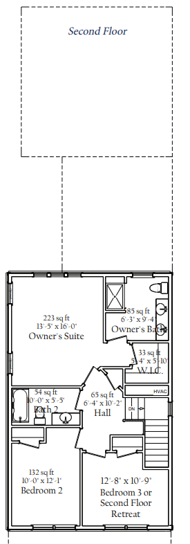 Second floor floorplan | Chantham Classic | Covell Communities | Chester, Maryland 21619
