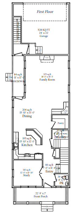 First floor floorplan | Chantham Executive | Covell Communities | Chester, Maryland 21619
