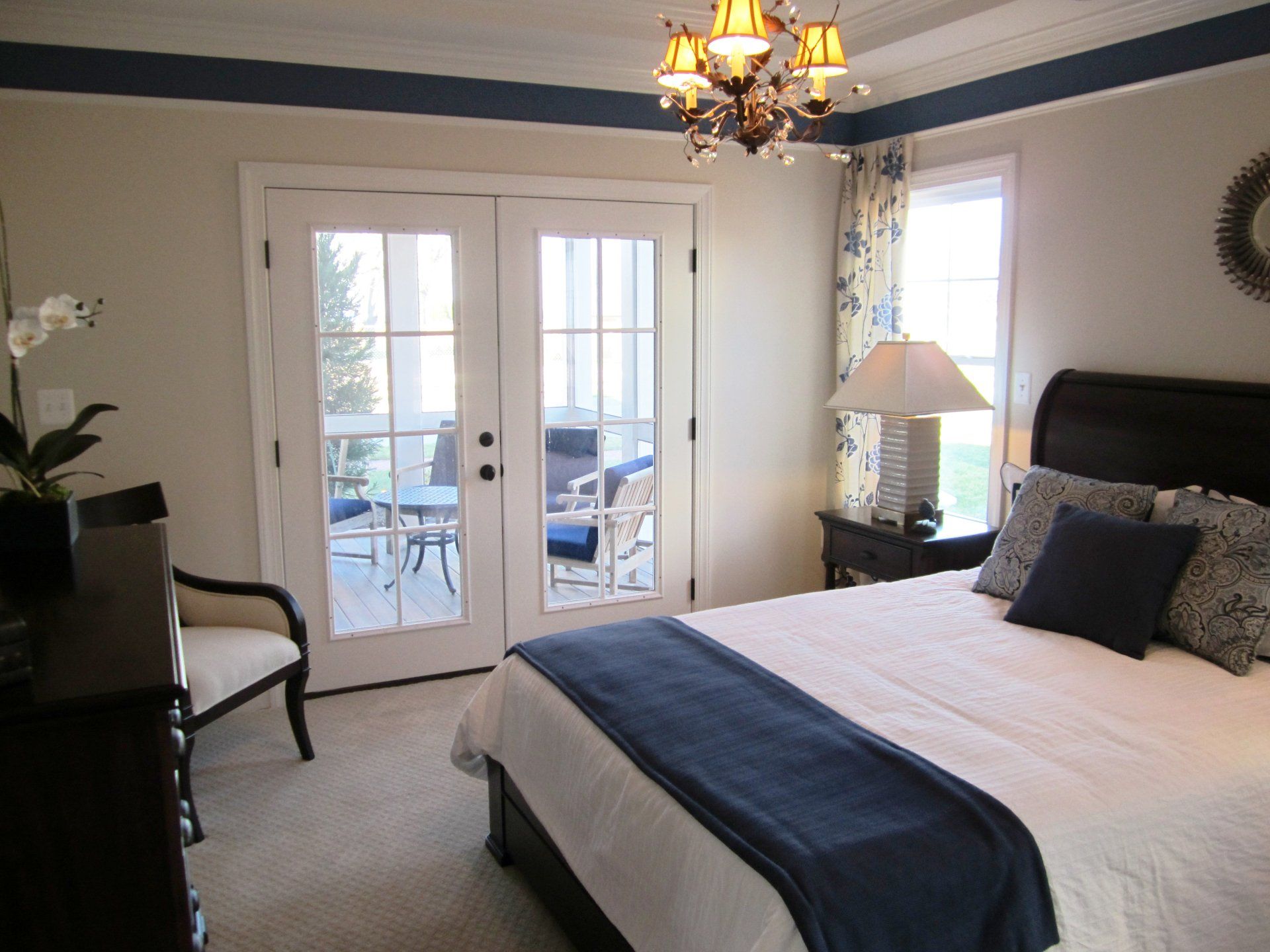 Blue home exterior with porch | Legacy Series | Covell Communities | Chester, Maryland 21619