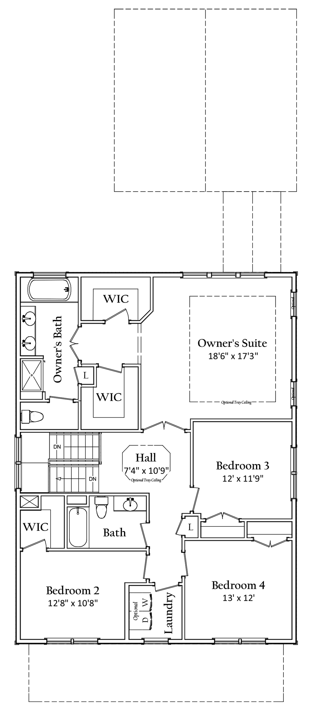 Second floor floorplan | East Port Classic | Covell Communities | Chester, Maryland 21619