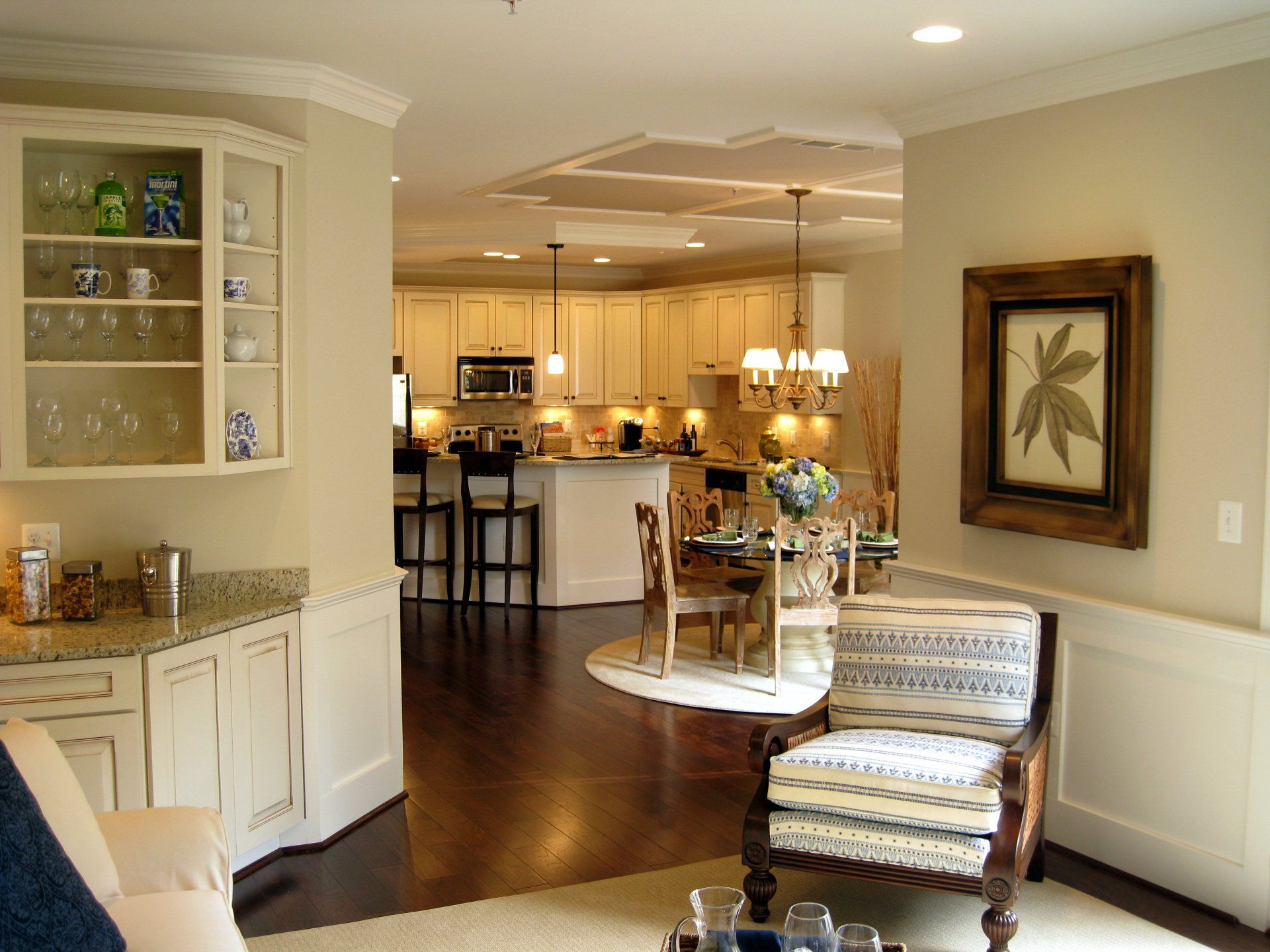 Well lit kitchen viewed from small living area | Build on Your Lot | Covell Communities | Chester, Maryland 21619