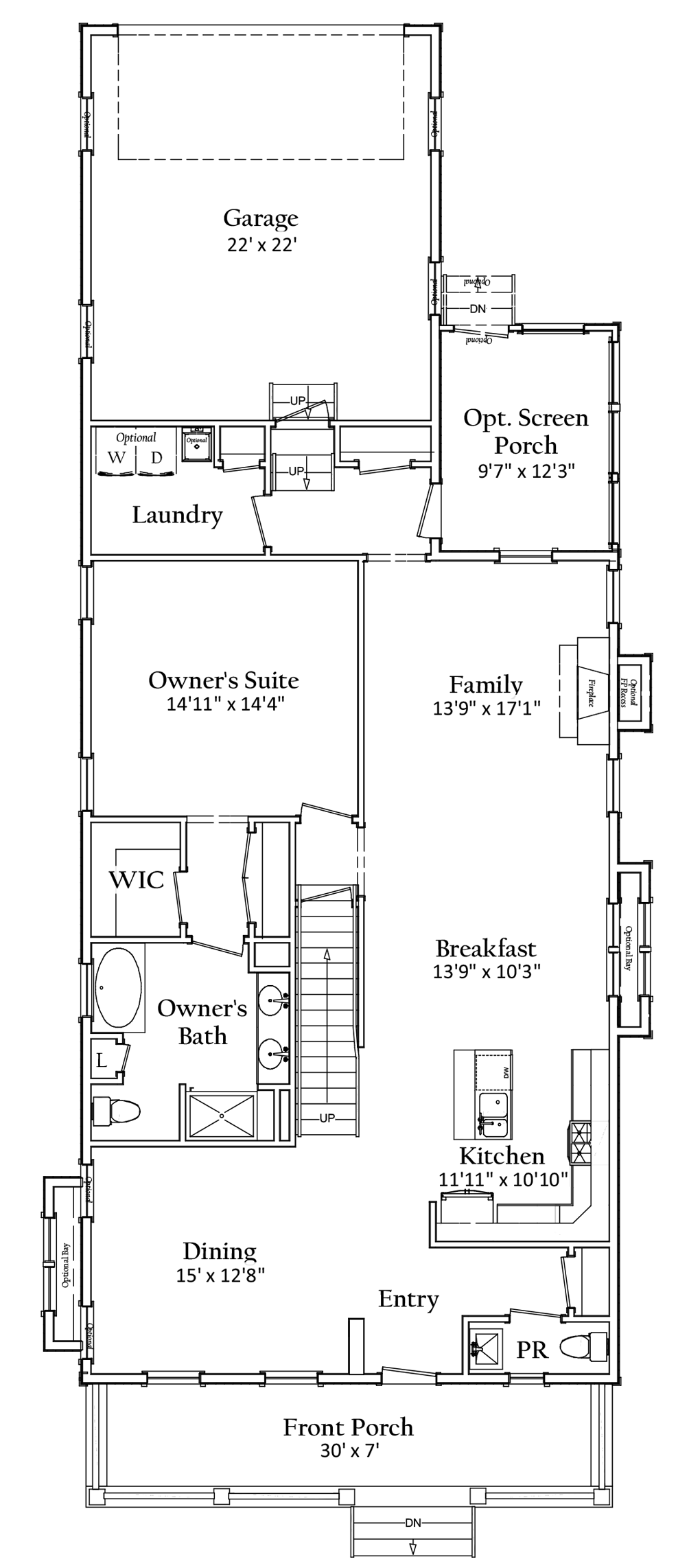 First floor floorplan | Galveston Legacy | Covell Communities | Chester, Maryland 21619