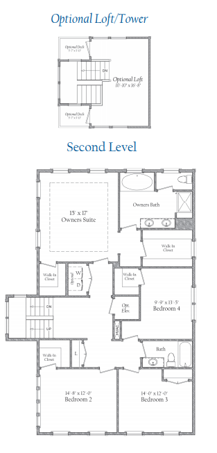 Second floor floorplan | Harbour Town Executive | Covell Communities | Chester, Maryland 21619
