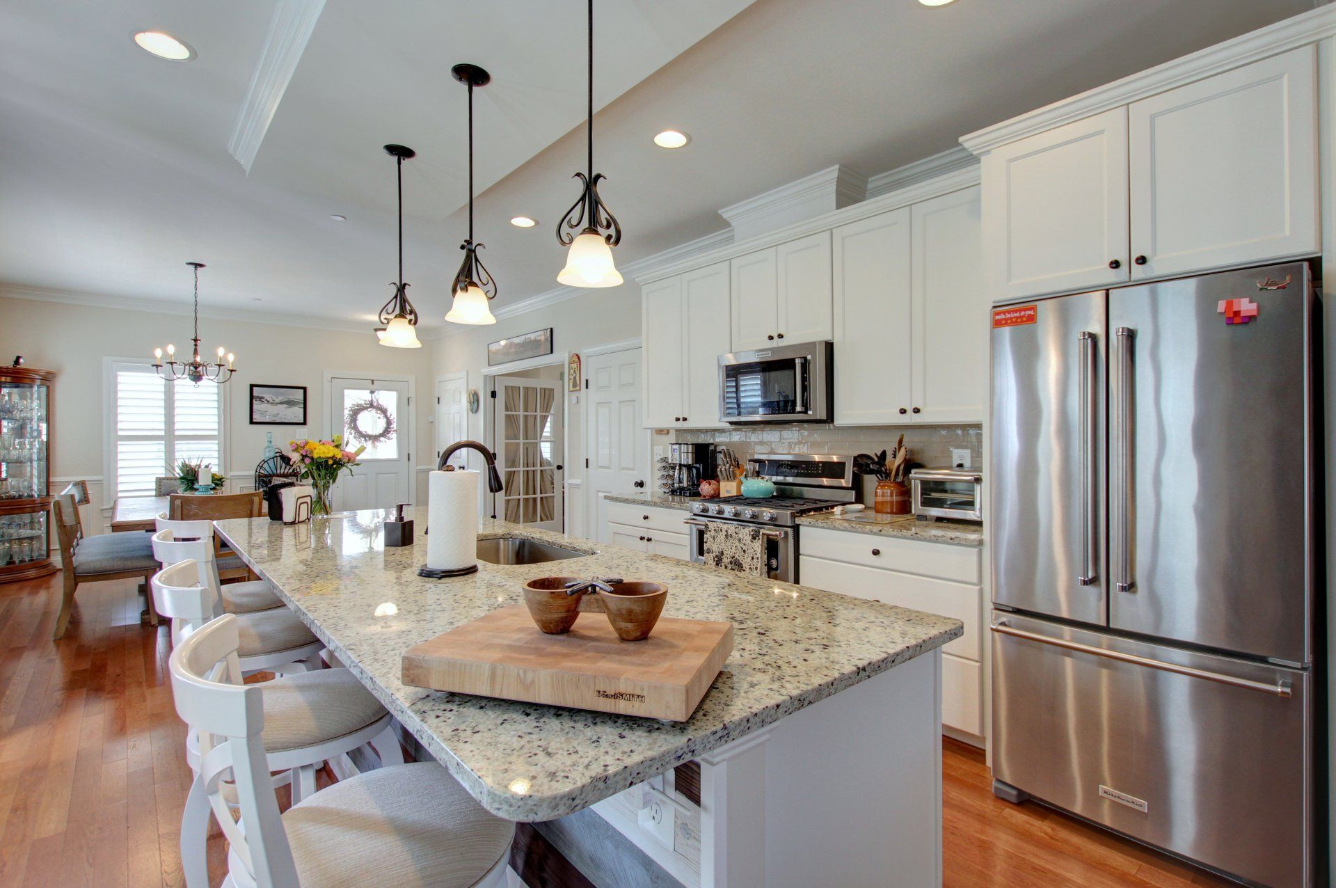 Kitchen with white cabinets and granite countertops | Oxford Legacy | Covell Communities | Chester, Maryland 21619