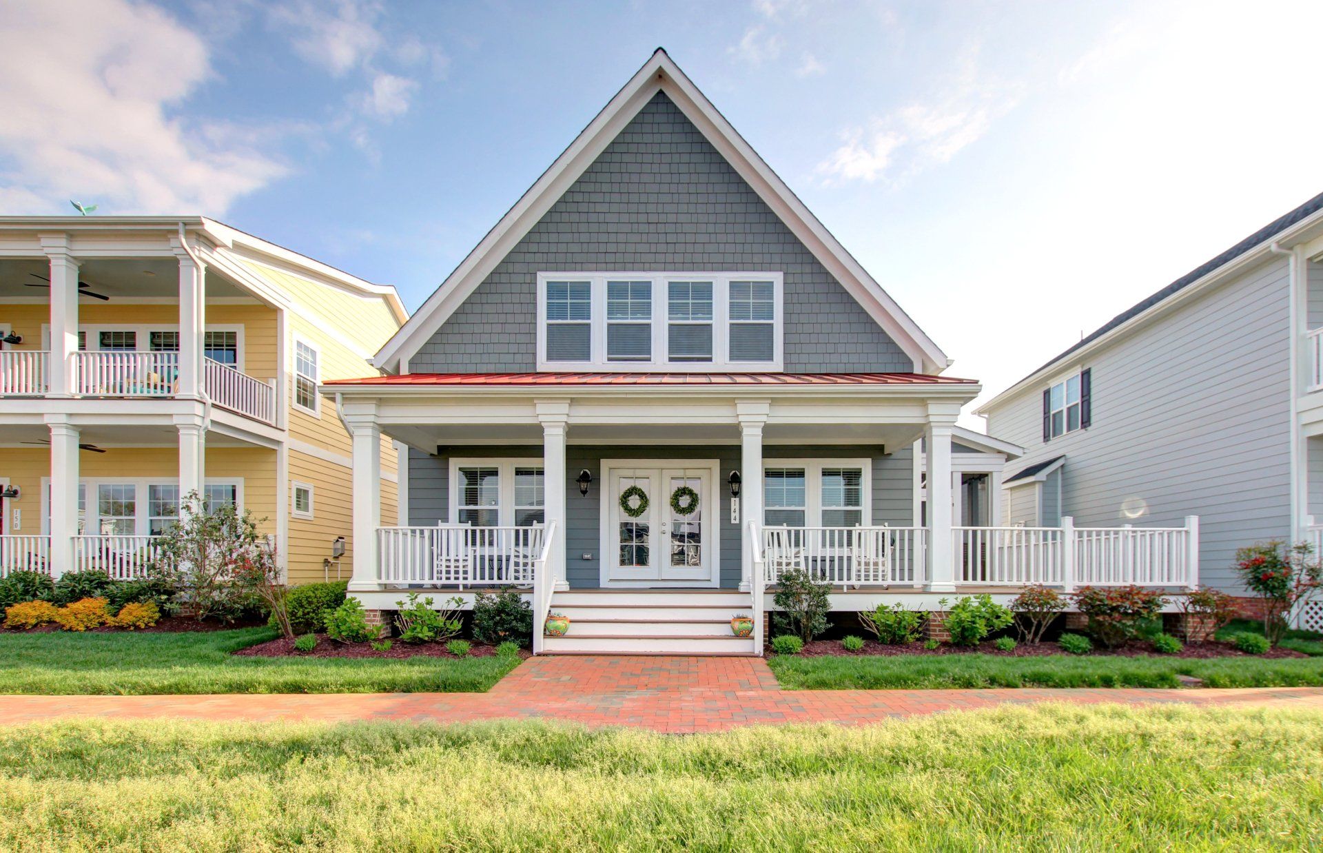 Grey home with porch exterior | Sawgrass Classic | Covell Communities | Chester, Maryland 21619