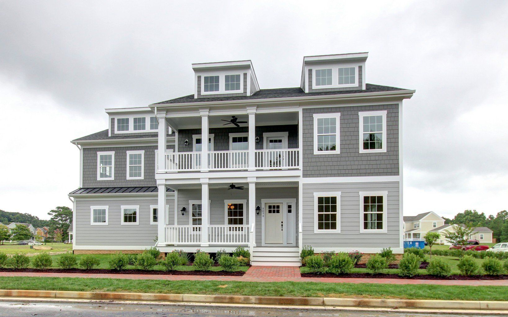 Grey two story home exterior | East Port Executive | Covell Communities | Chester, Maryland 21619