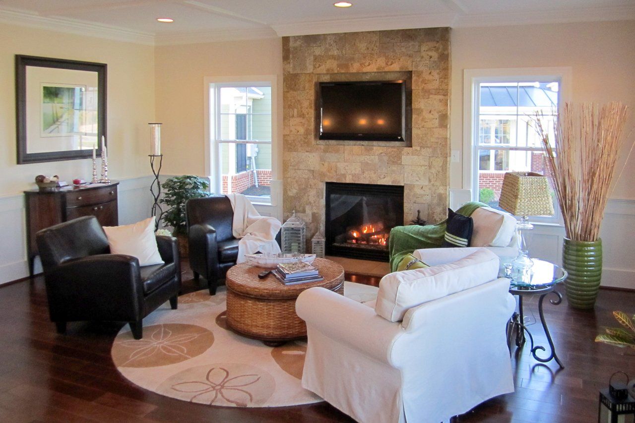 Living room with fireplace | Kitty Hawk Legacy | Covell Communities | Chester, Maryland 21619