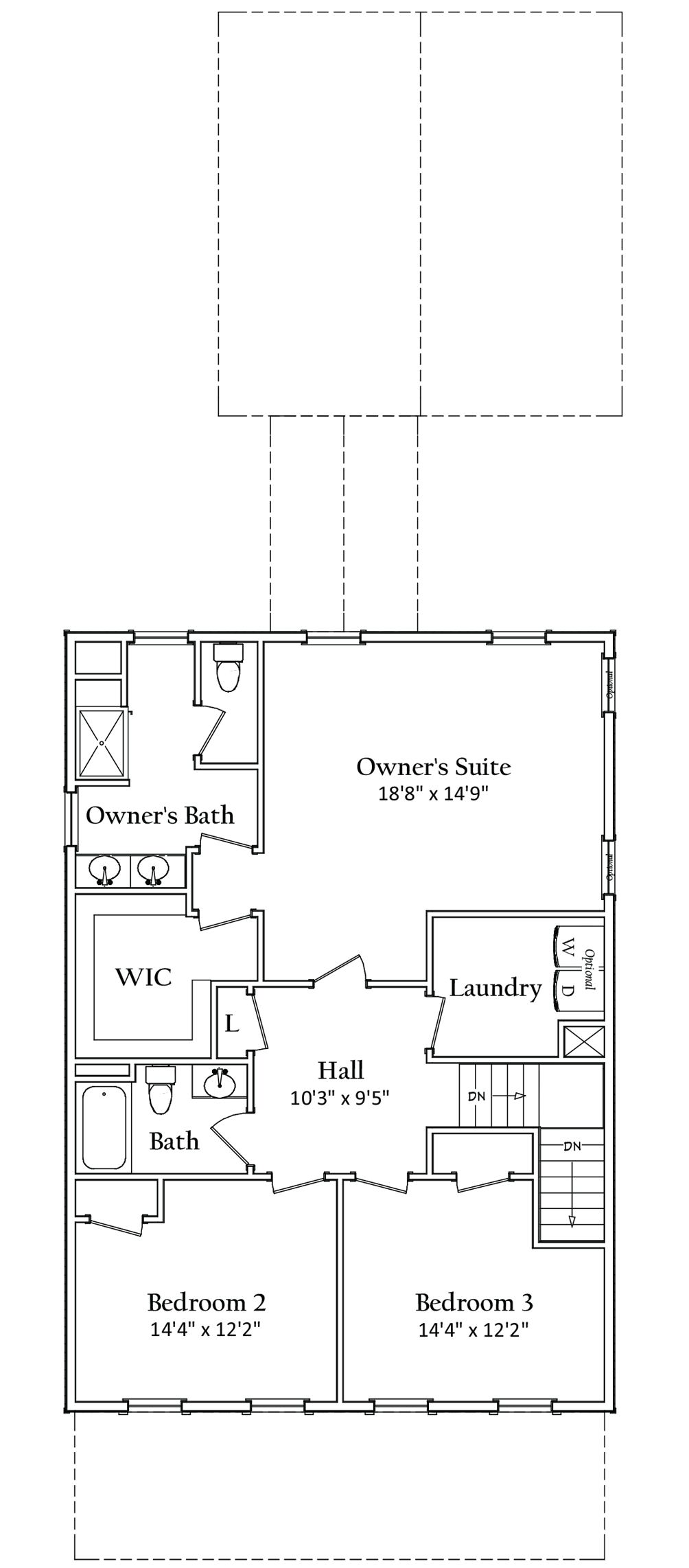 Second floor floorplan | Kitty Hawk Classic | Covell Communities | Chester, Maryland 21619