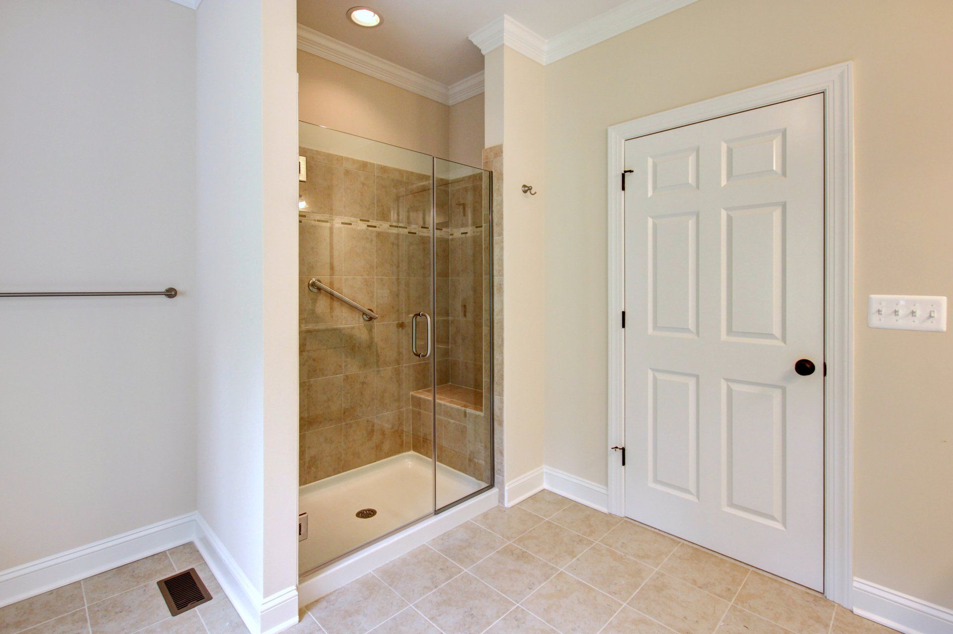 Bathroom with tile floor and shower | Tile | Covell Communities | Chester, Maryland 21619