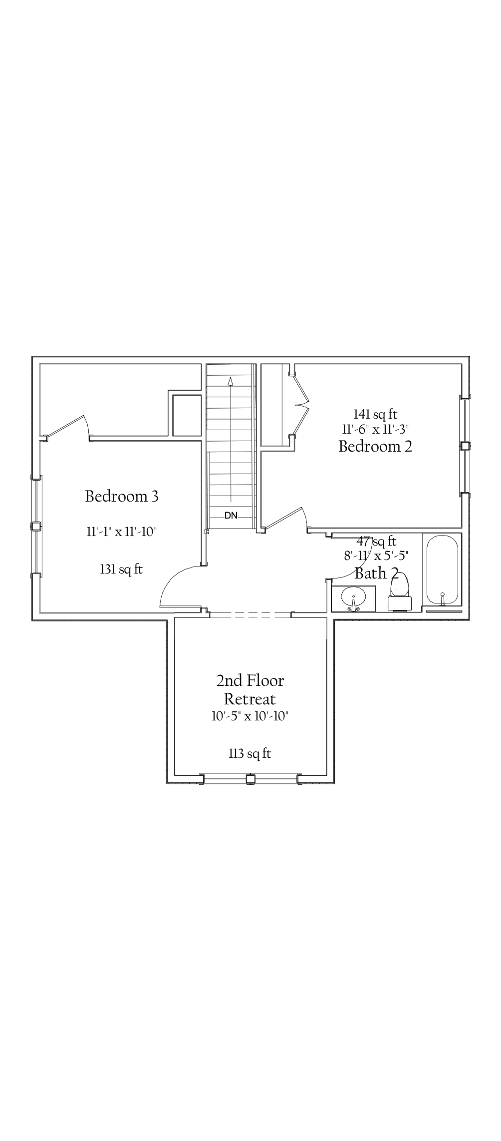 Second floor floorplan | Oxford Legacy | Covell Communities | Chester, Maryland 21619