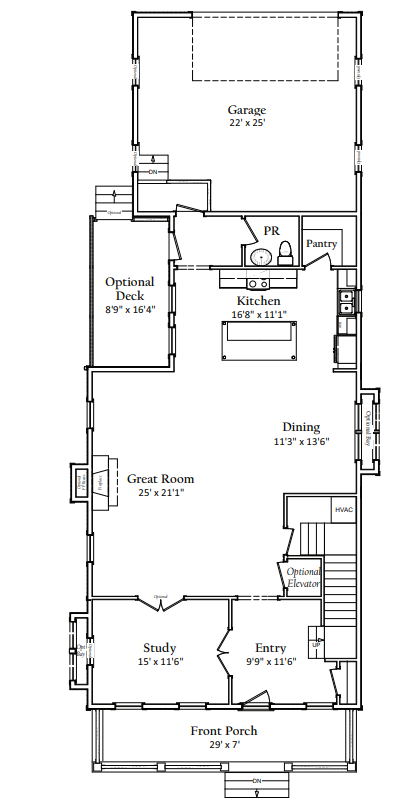 First floor floorplan | Port Royal Executive | Covell Communities | Chester, Maryland 21619