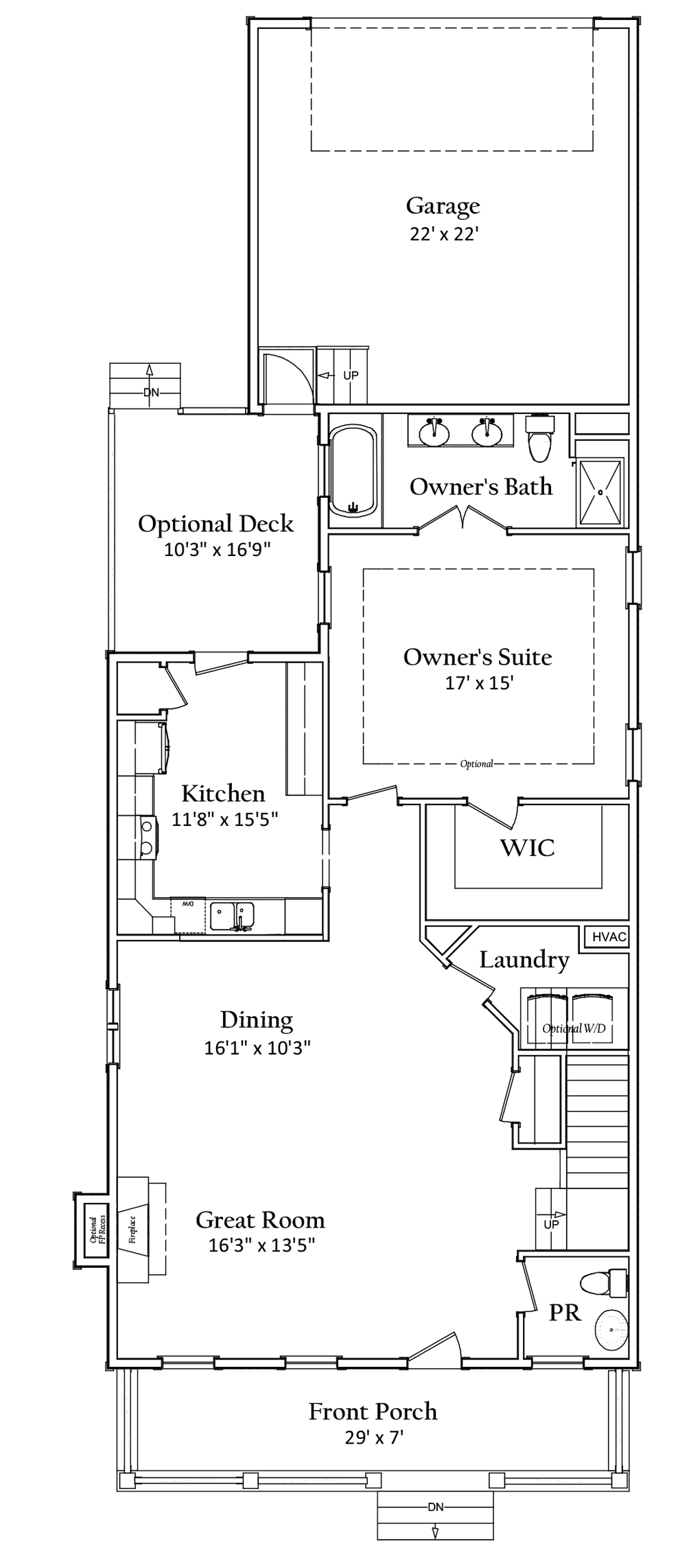 First floor floorplan | Port Royal Legacy | Covell Communities | Chester, Maryland 21619