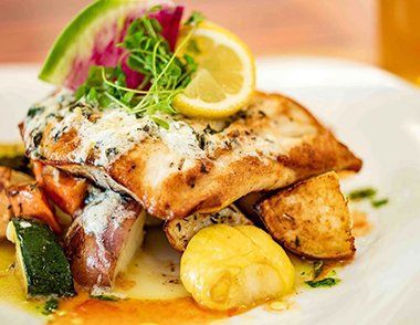 Grilled fish on plate | Seafood | Covell Communities | Chester, Maryland 21619