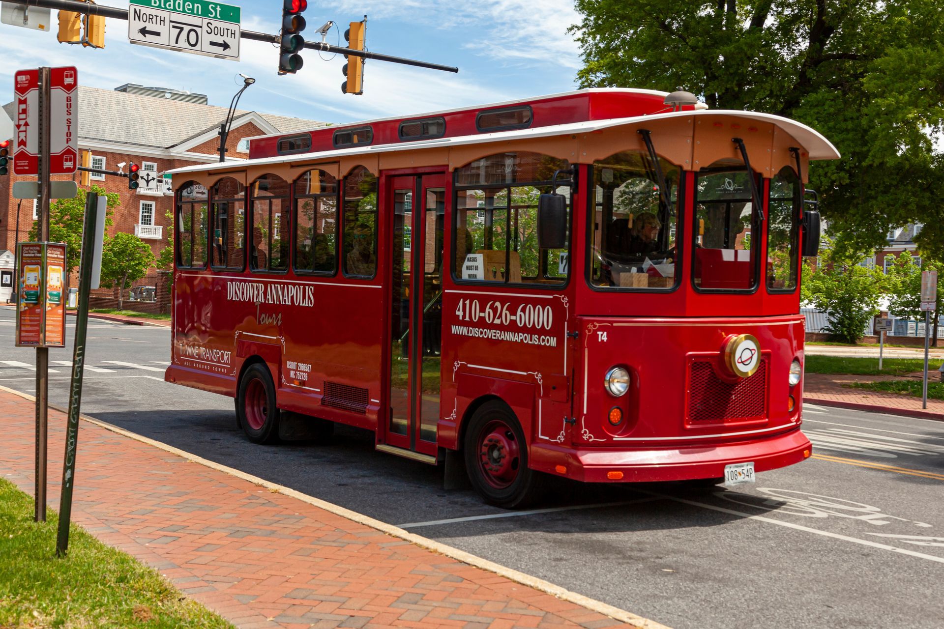 Red trolley along Annapolis street | Eastern Shore History | Covell Communities | Chester, Maryland 21619
