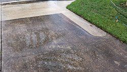 Halfway Cleaned Driveway— Jacksonville FL — Paver Protections LLC