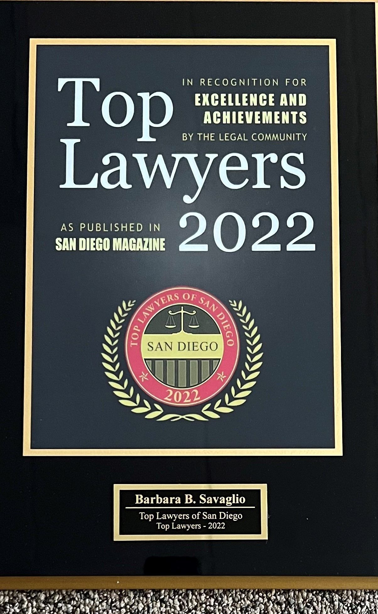 Personal Injury Lawyer San Diego, CA Law Offices of Barbara B. Savaglio