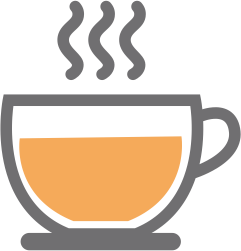 A cup of coffee with steam coming out of it.