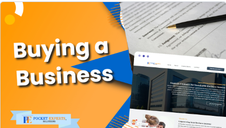 A picture of a pen on top of a piece of paper that says buying a business