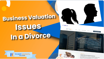 A picture of a man and a woman with the words business valuation issues in a divorce
