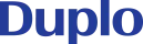 The word duplo is written in blue letters on a white background.