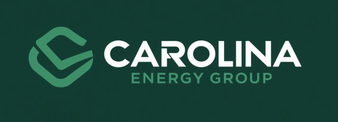 Logo for Carolina Energy Group, featuring a green square icon and white text on a dark green background.