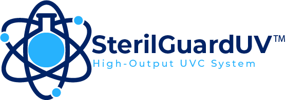 A logo for sterilguarduv high-output uv system